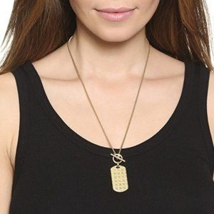Michael Kors Dog Tag Gold Necklace